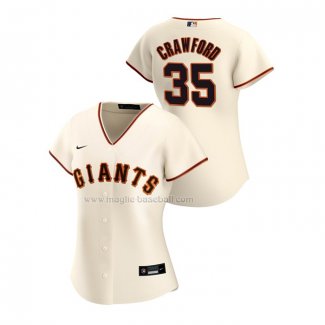 Maglia Baseball Donna San Francisco Giants Brandon Crawford Replica Home 2020 Crema