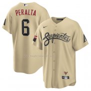 Maglia Baseball Uomo Arizona Diamondbacks David Peralta 2021 City Connect Replica Oro