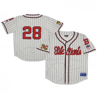 Maglia Baseball Uomo Baltimore Elite Giants 28 Rings & Crwns Mesh Button Down Replica Crema