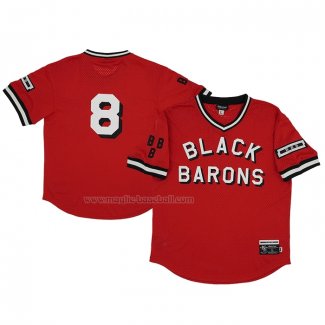 Maglia Baseball Uomo Birmingham Barons 8 Rings & Crwns Mesh Replica V-neck Rosso