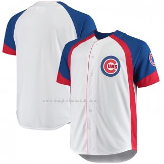 Maglia Baseball Uomo Chicago Cubs Big & Tall Full Snap Bianco