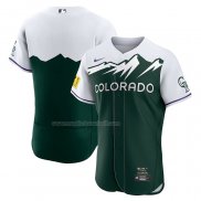 Maglia Baseball Uomo Colorado Rockies 2022 City Connect Autentico Verde