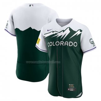 Maglia Baseball Uomo Colorado Rockies 2022 City Connect Autentico Verde