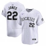 Maglia Baseball Uomo Colorado Rockies Nolan Jones Home Limited Bianco