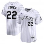 Maglia Baseball Uomo Colorado Rockies Nolan Jones Home Limited Bianco