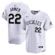 Maglia Baseball Uomo Colorado Rockies Nolan Jones Home Limited Bianco