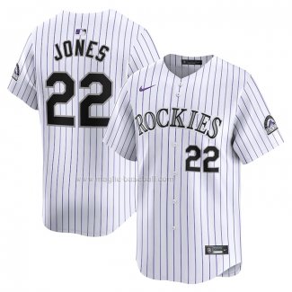 Maglia Baseball Uomo Colorado Rockies Nolan Jones Home Limited Bianco