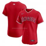 Maglia Baseball Uomo Los Angeles Angels Alternato Vapor Premier Elite Patch Rosso
