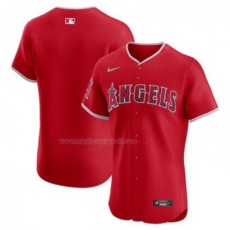 Maglia Baseball Uomo Los Angeles Angels Alternato Vapor Premier Elite Patch Rosso