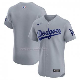 Maglia Baseball Uomo Los Angeles Dodgers Alternato Vapor Premier Elite Patch Grigio