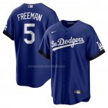 Maglia Baseball Uomo Los Angeles Dodgers Freddie Freeman City Connect Replica Blu