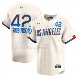 Maglia Baseball Uomo Los Angeles Dodgers Jackie Robinson 2024 City Connect Limited Crema
