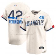 Maglia Baseball Uomo Los Angeles Dodgers Jackie Robinson 2024 City Connect Limited Crema