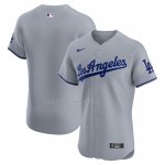 Maglia Baseball Uomo Los Angeles Dodgers Road Vapor Premier Elite Patch Grigio