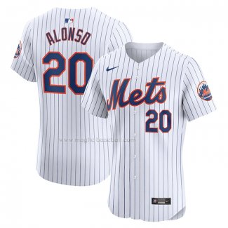 Maglia Baseball Uomo New York Mets Pete Alonso Home Elite Bianco