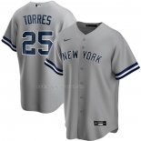 Maglia Baseball Uomo New York Yankees Gleyber Torres Road Replica Grigio