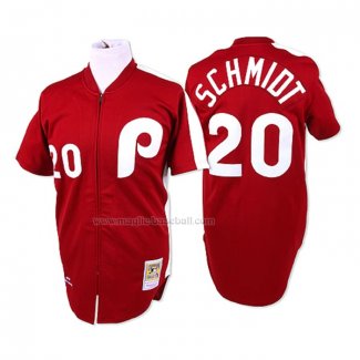 Maglia Baseball Uomo Philadelphia Phillies Mike Schmidt Mitchell & Ness 1979 Autentico Retro Rosso