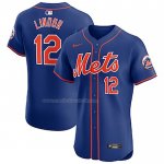 Maglia Baseball Uomo New York Mets Francisco Lindor Alternato Blu