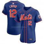 Maglia Baseball Uomo New York Mets Francisco Lindor Alternato Blu