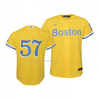 Maglia Baseball Bambino Boston Red Sox Eduardo Rodriguez 2021 City Connect Replica Oro
