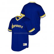 Maglia Baseball Bambino Seattle Mariners Cooperstown Collection Mesh Wordmark V-neck Blu