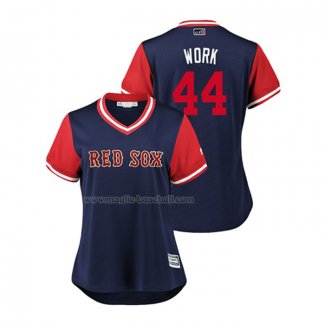 Maglia Baseball Donna Boston Red Sox Brandon Workman 2018 Llws Players Weekend Work Blu