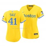 Maglia Baseball Donna Boston Red Sox Chris Sale 2021 City Connect Replica Oro