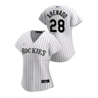 Maglia Baseball Donna Colorado Rockies Nolan Arenado Replica Home 2020 Bianco