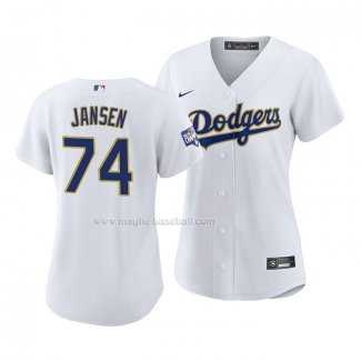 Maglia Baseball Donna Los Angeles Dodgers Kenley Jansen 2021 Gold Program Replica Bianco
