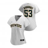 Maglia Baseball Donna Milwaukee Brewers Brandon Woodruff Replica Home 2020 Bianco