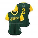 Maglia Baseball Donna Oakland Athletics Khris Davis 2018 Llws Players Weekend Kd Green
