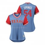 Maglia Baseball Donna Texas Rangers Jeffrey Springs 2018 Llws Players Weekend Springs Blu
