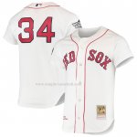 Maglia Baseball Uomo Boston Red Sox David Ortiz Mitchell & Ness 2004 Cooperstown Collection Home Autentico Bianco