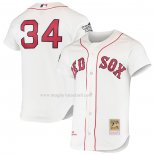 Maglia Baseball Uomo Boston Red Sox David Ortiz Mitchell & Ness 2004 Cooperstown Collection Home Autentico Bianco