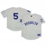 Maglia Baseball Uomo Brooklyn Royal Giants 5 Rings & Crwns Mesh Button Down Replica Crema
