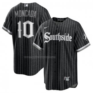 Maglia Baseball Uomo Chicago White Sox Yoan Moncada 2021 City Connect Replica Nero