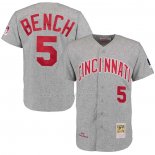 Maglia Baseball Uomo Cincinnati Reds Johnny Bench Mitchell & Ness 1969 Autentico Retro Grigio