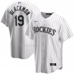 Maglia Baseball Uomo Colorado Rockies Charlie Blackmon Home Replica Bianco
