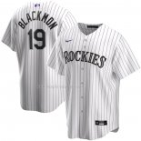 Maglia Baseball Uomo Colorado Rockies Charlie Blackmon Home Replica Bianco