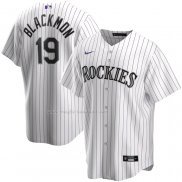 Maglia Baseball Uomo Colorado Rockies Charlie Blackmon Home Replica Bianco