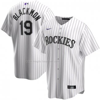 Maglia Baseball Uomo Colorado Rockies Charlie Blackmon Home Replica Bianco