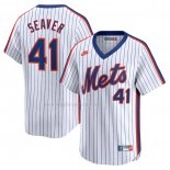 Maglia Baseball Uomo New York Mets Tom Seaver Throwback Cooperstown Limited Bianco