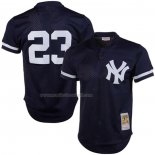 Maglia Baseball Uomo New York Yankees Don Mattingly Mitchell & Ness 1995 Autentico Cooperstown Collection Mesh Batting Practice Blu