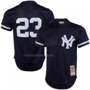Maglia Baseball Uomo New York Yankees Don Mattingly Mitchell & Ness 1995 Autentico Cooperstown Collection Mesh Batting Practice Blu