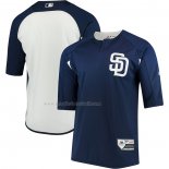 Maglia Baseball Uomo San Diego Padres Majestic Autentico Collection Batting Practice Blu