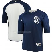 Maglia Baseball Uomo San Diego Padres Majestic Autentico Collection Batting Practice Blu
