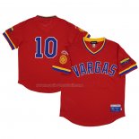 Maglia Baseball Uomo Vargas Campeones 10 Rings & Crwns Mesh Replica V-neck Rosso
