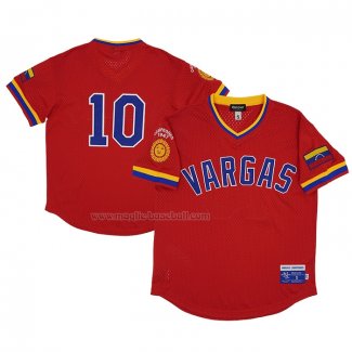 Maglia Baseball Uomo Vargas Campeones 10 Rings & Crwns Mesh Replica V-neck Rosso
