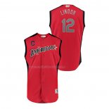 Maglia Baseball Bambino All Star 2019 Cleveland Indians Francisco Lindor Player American League Rosso