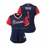 Maglia Baseball Donna Atlanta Braves Ozzie Albies 2018 Llws Players Weekend Puchi Blu